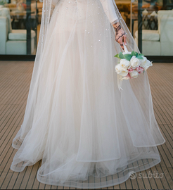 Vestito da sposa arabo islamico tulle fatto a mano