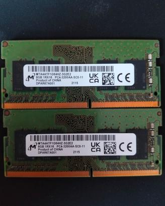 Micron Technology 16g(8x2) DDR4-3200 SO-DIMM lapto