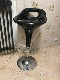 Sgabello sedua bar design nero cromato regolabile