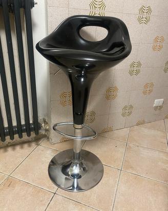 Sgabello sedua bar design nero cromato regolabile