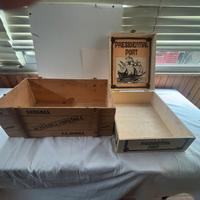Set 2 cassette in legno vintage