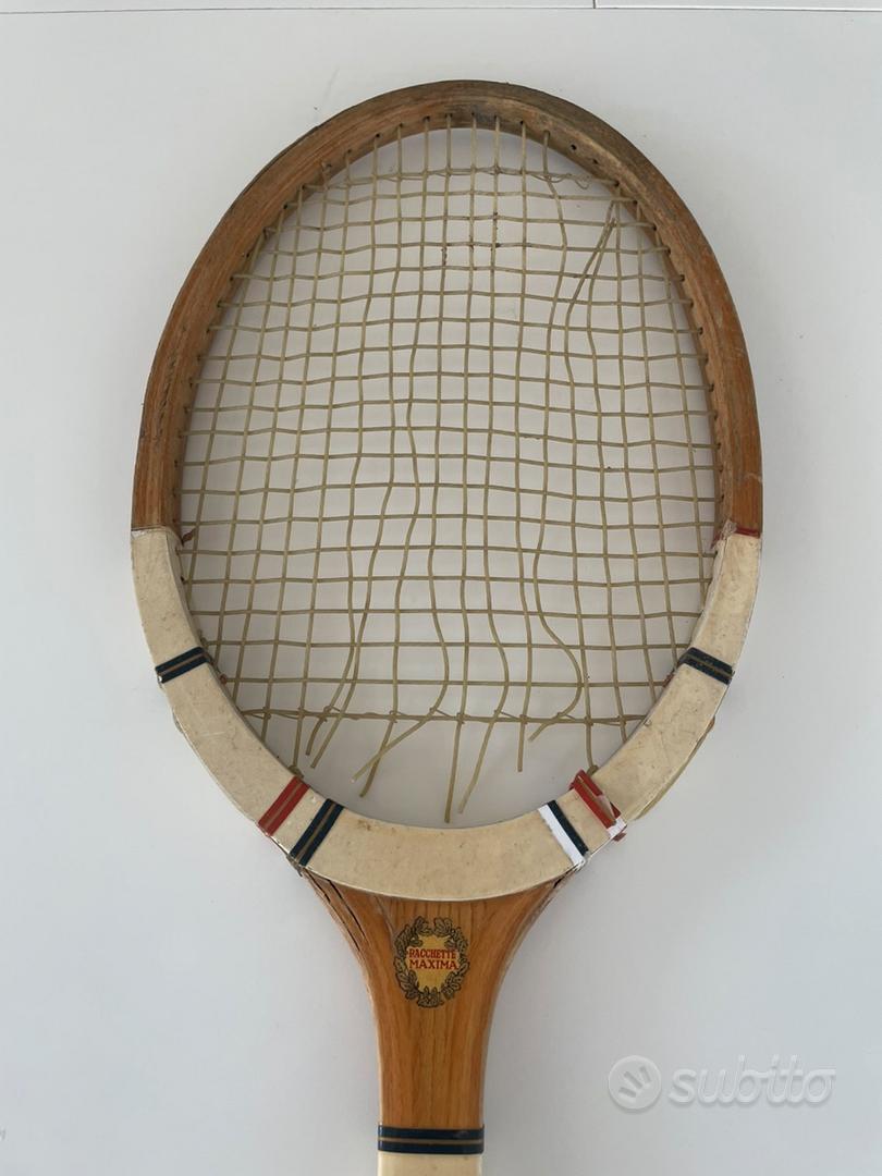 Raquette De Tennis Vintage Maxima Attack – Bois Et Carbone, Legno Racket