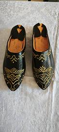 Scarpe artigianali babouche in pelle etniche ricam