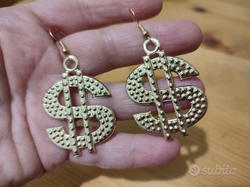 Orecchini dollaro trap hip hop nuovi