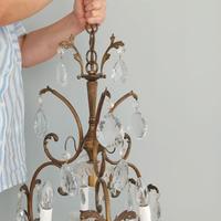 Lampadario di ottone 3 luci RESTAURATO