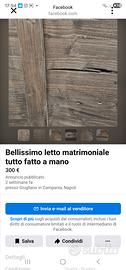  letto artigianale in legno 