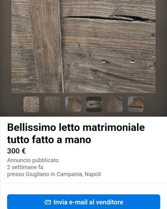  letto artigianale in legno 