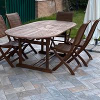 Tavolo allungabile da giardino e 6 sedie