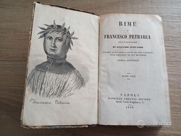 RIME, Francesco Petrarca 1856 -Gabriele Argenio.