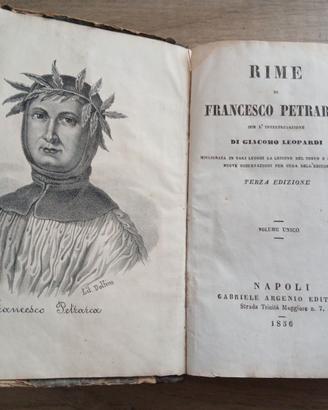 RIME, Francesco Petrarca 1856 -Gabriele Argenio.