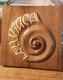 Quadro in legno intagliato - lumaca, chiocciola