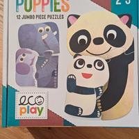 Gioco bimbi 2-5 anni puppies 12 jumbo piece puzzle