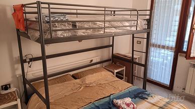 Letto singolo a soppalco in metallo IKEA SVARTA