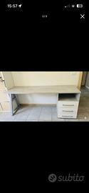Scrivania larghezza 180 con cassettiera e vano pc