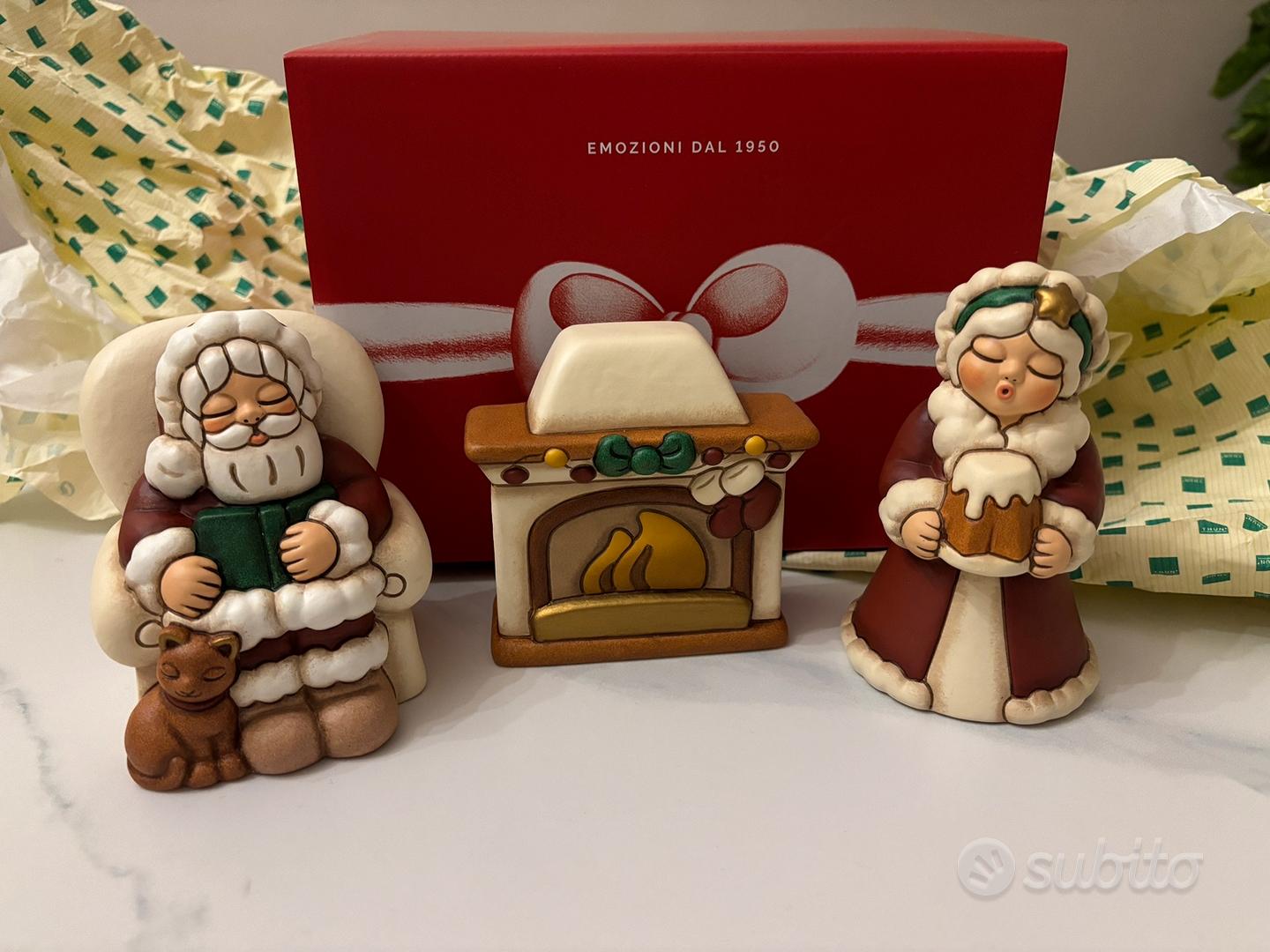 Thun set Babbo e Mamma Natale con Camino Collezionismo In