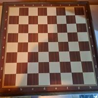 Didatto Dama e Scacchi scacchiera in legno vintage