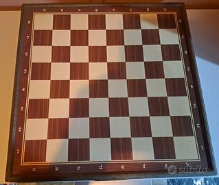 Didatto Dama e Scacchi scacchiera in legno vintage