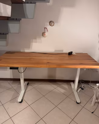 Scrivania elettrica rovere massello 160x60