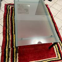 Tavolino da Salotto in Cristallo e Acciaio