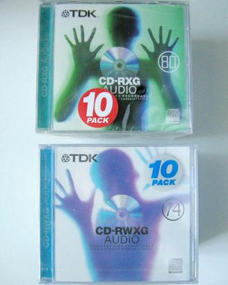 TDK CD-RXG Audio 10 pezzi + CD RWXG Rewritable