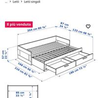 letto singolo/matrimoniale con  cassetti Ikea