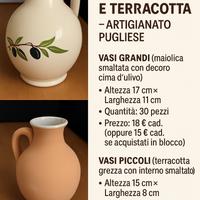 Vasi in ceramica e terracotta artigianato pugliese