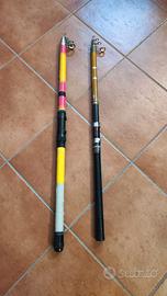 Canne da pesca e un mulinello