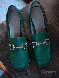 Ideal Shoes scarpe tipo mocassino verdi n. 40