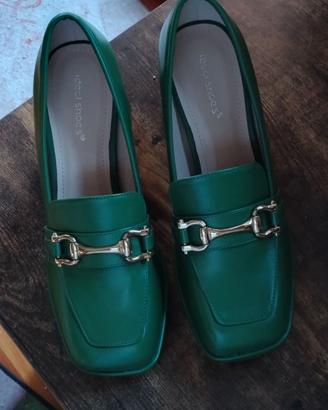 Ideal Shoes scarpe tipo mocassino verdi n. 40