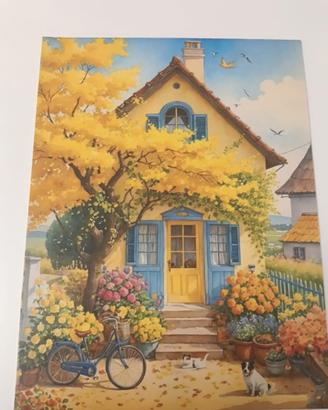 Quadro in Forex 30x39cm con motivo casa vintage