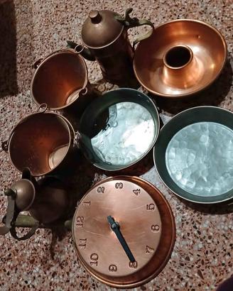 Lotto 8 Oggetti in Rame Vintage da Cucina