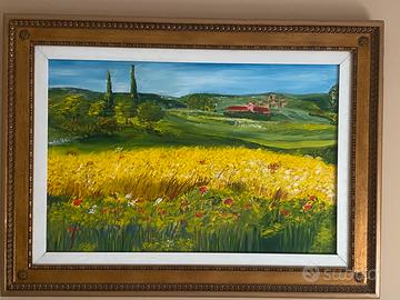 Quadro paesaggio campo di grano