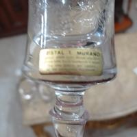 bicchieri cristallo di murano con bordi in oro 