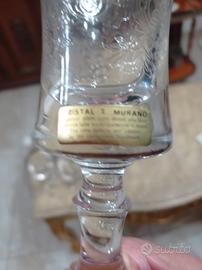 bicchieri cristallo di murano con bordi in oro 