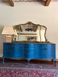 Credenza restaurata blu