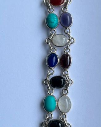 Bracciale con pietre dure in argento