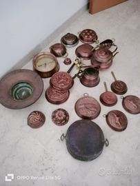 Oggettistica varia in rame per decorare casa