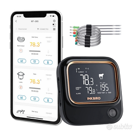 Termometro per carne Wi-Fi Bluetooth con 4 sonde