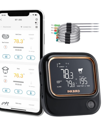 Termometro per carne Wi-Fi Bluetooth con 4 sonde