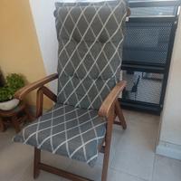 sedia sdraio in legno