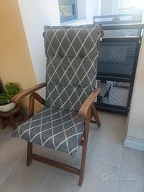 sedia sdraio in legno