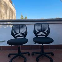 Sedia senza braccioli girevole a rotelle