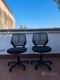 Sedia senza braccioli girevole a rotelle