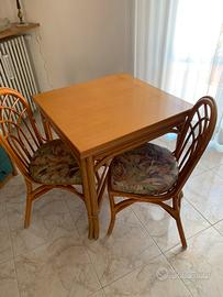 Mobile giorno e tavolo in rattan