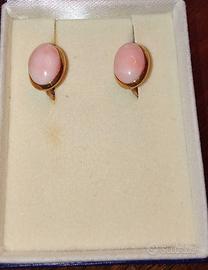 ORECCHINI ORO GIALLO 18KT CORALLO ROSA