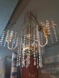 Lampadario a pendenti in cristallo. Vintage