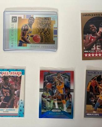 Lotto 5 Carte Magic Johnson NBA 