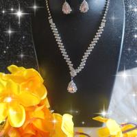 Parure collana e orecchini strass 