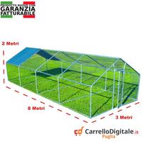 Recinto per Galline 3x8m x 2mH-24mq - azzurro