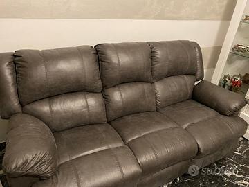 Divano recliner elettrico 3 posti antracite